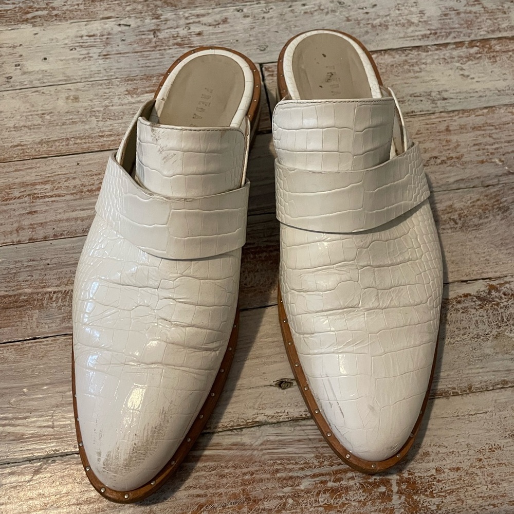 Freda Salvador croc embossed leather mules